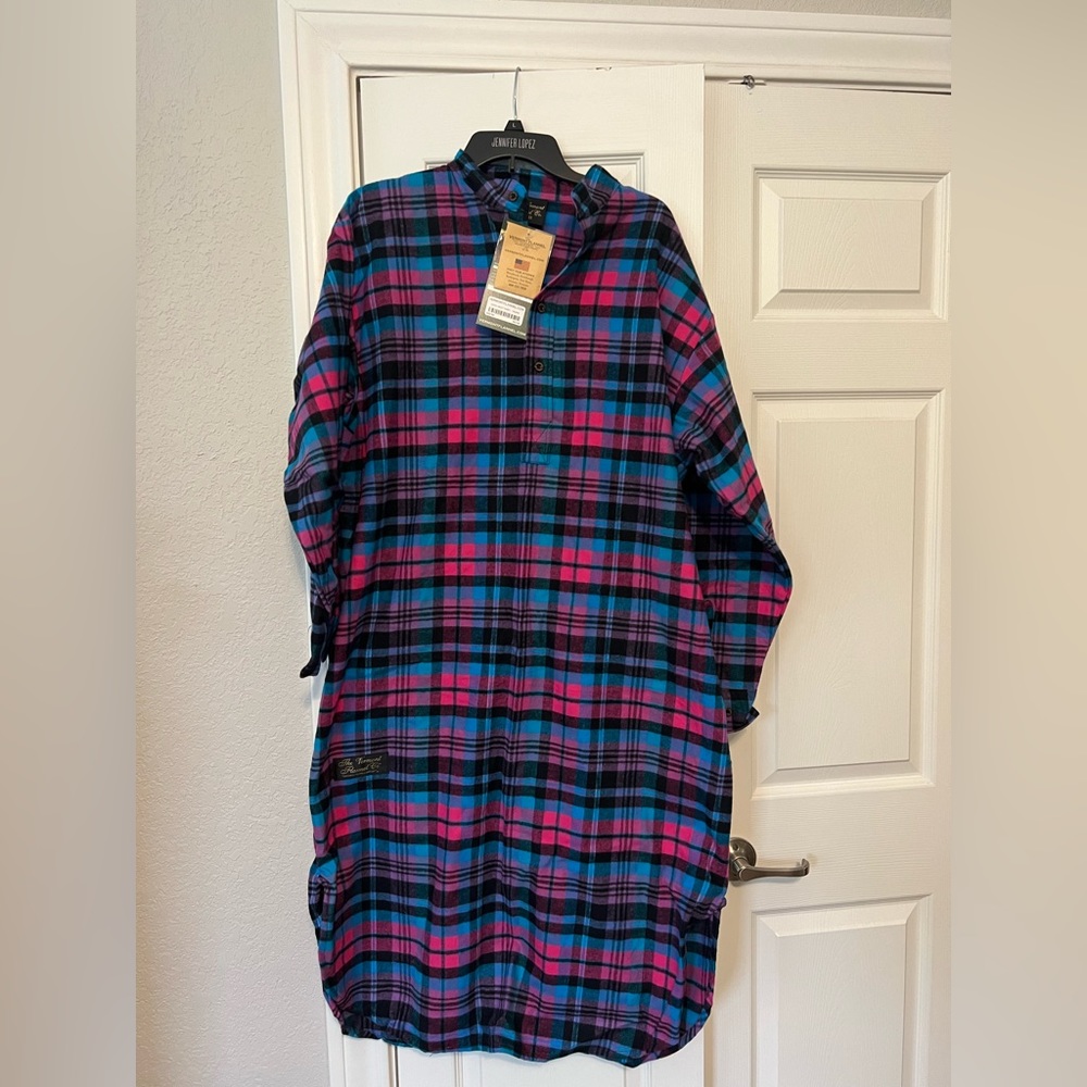 NEW Vermont Flannel Co Long Night Shirt/Dress - One Size